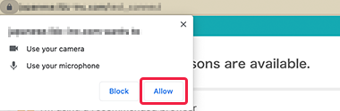 When prompted for access, click the [Allow] button